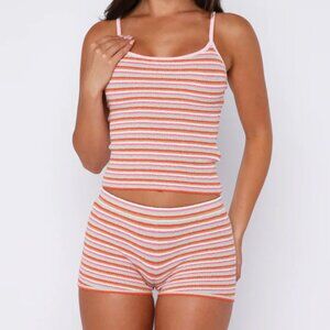 Volume Maxed Knit Top Cotton Candy Stripe